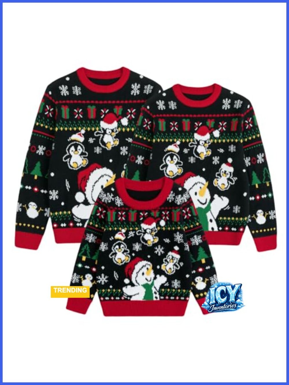 Ugly Family Matching Christmas Sweaters Knitted Pullover Holiday Party Outfit